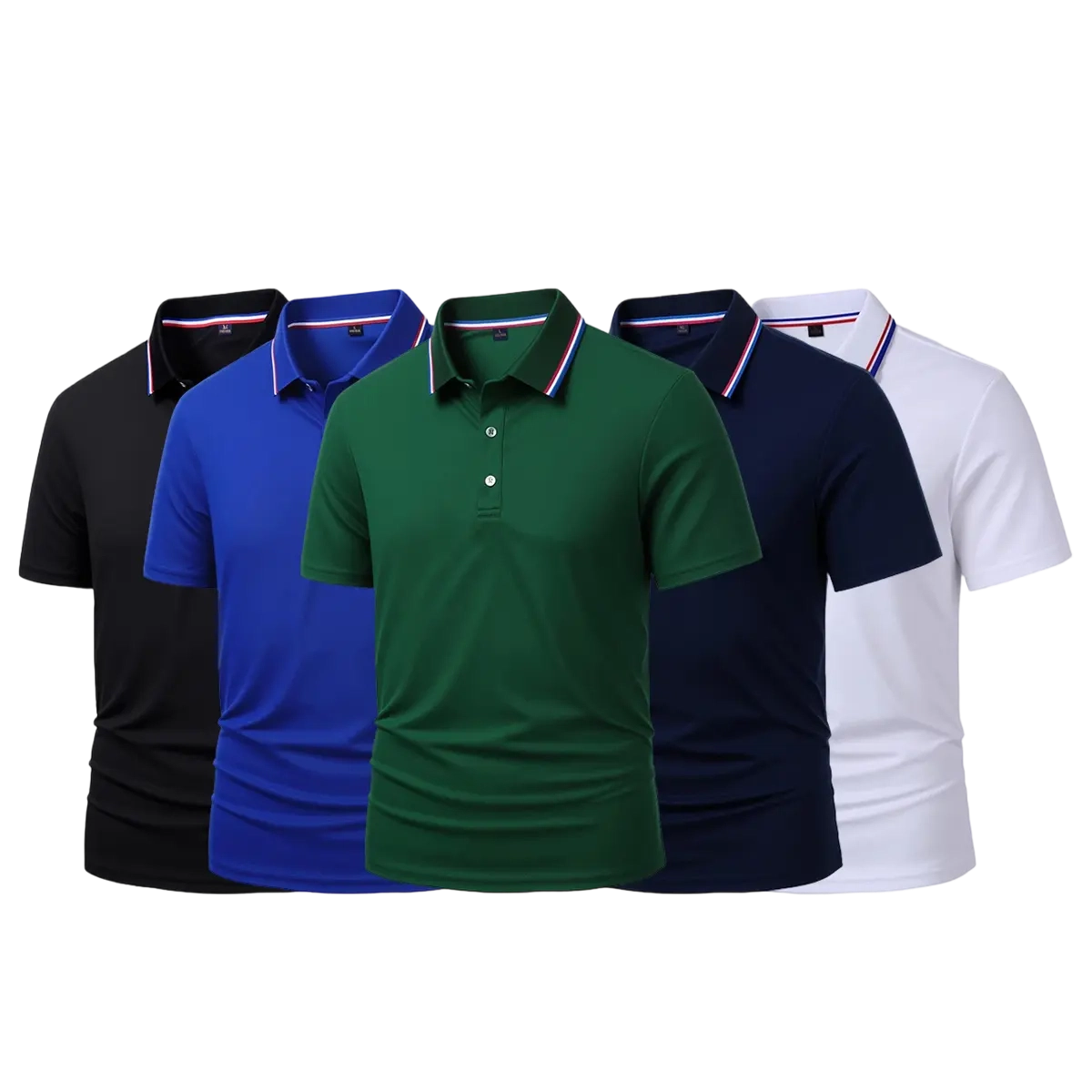 Men's Quick Dry Color Block Striped Polo Shirt
