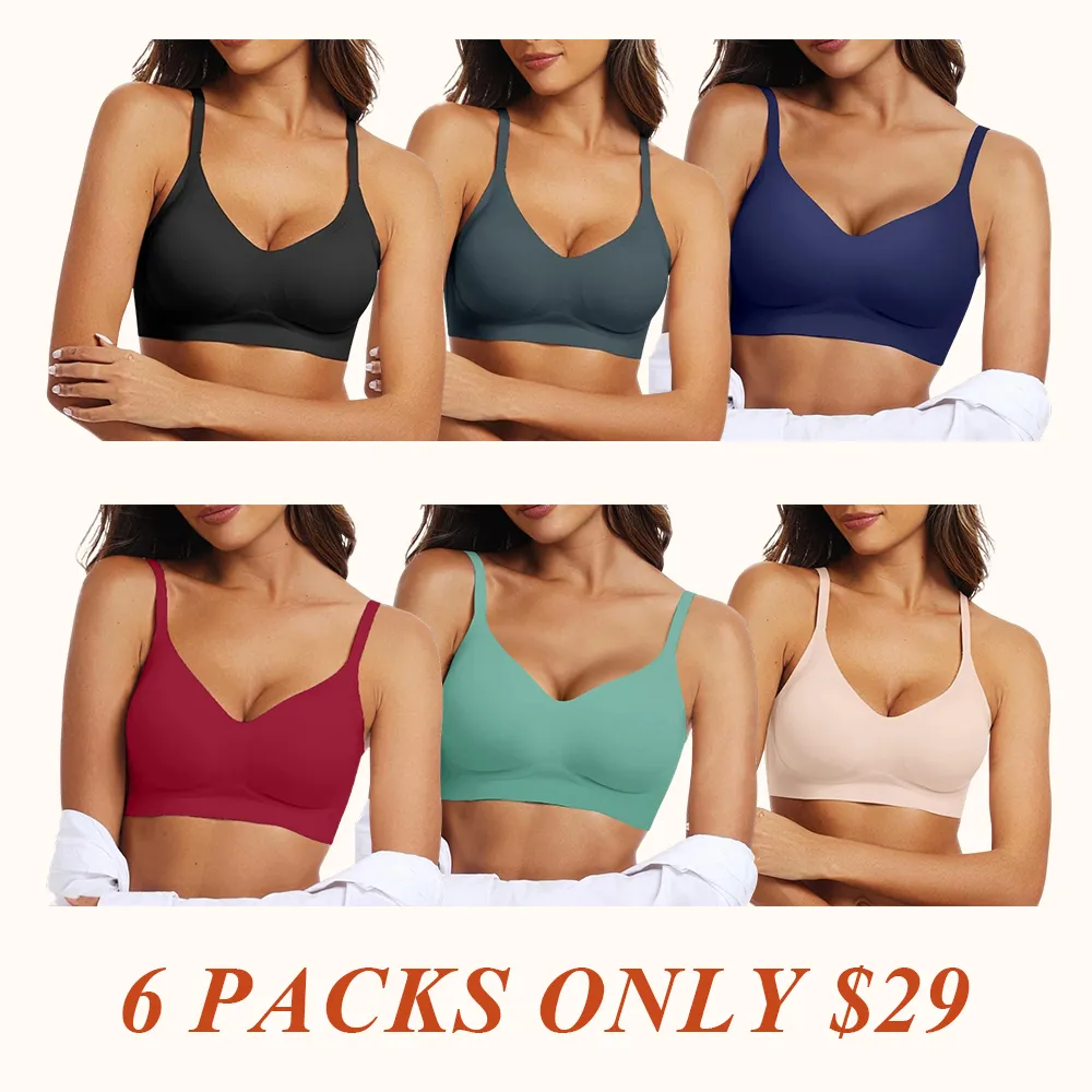 Womens Seamless Bra No Underwire Comfort Push Up Bras Buttery Soft Wireless Bralette