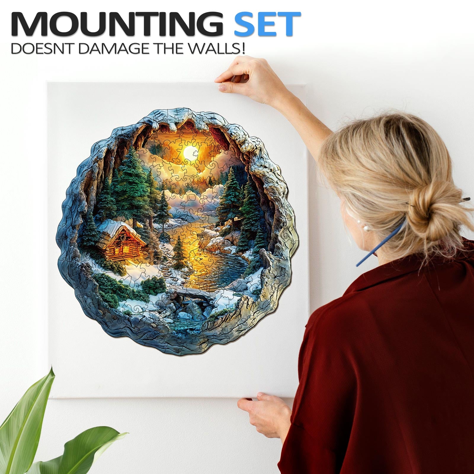 3D Winter Scene Wooden Jigsaw Puzzle