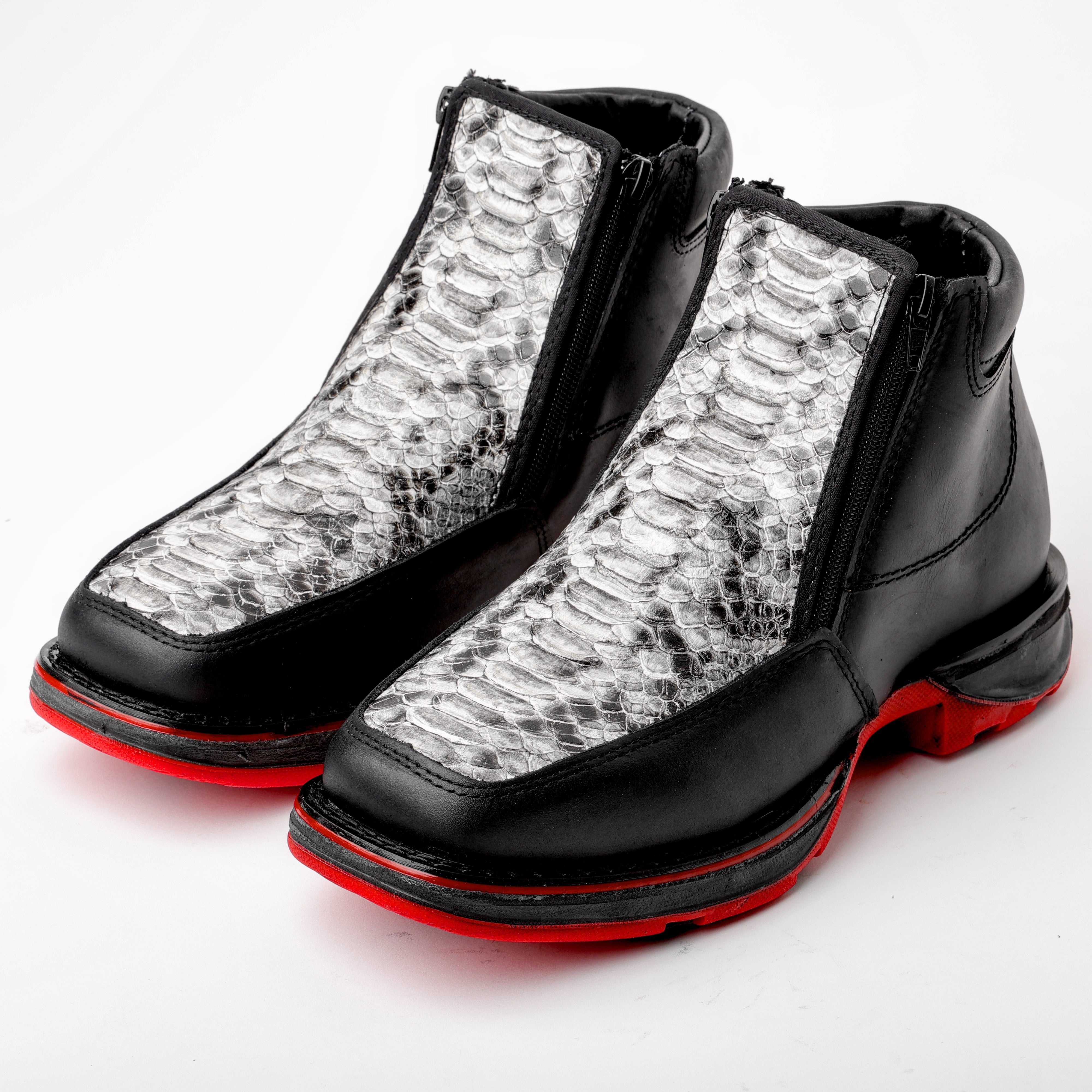 Natural Python Leather Botin With 3D Lightweight Soles - Square Toe