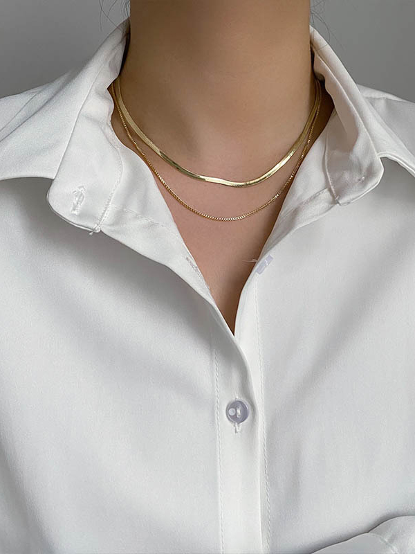 Simple Solid Color Multi-Layered Choker Necklaces Accessories