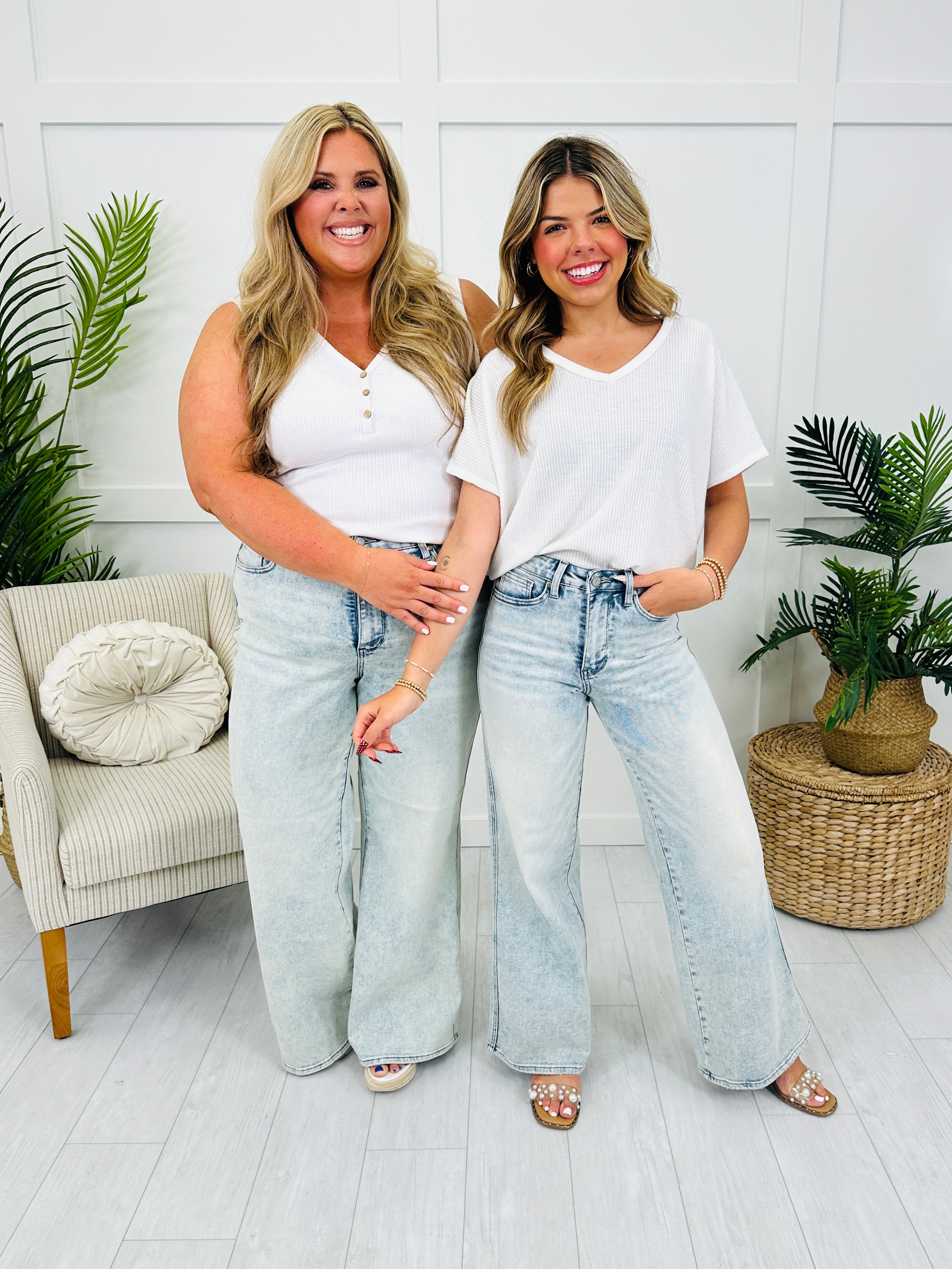 Judy Blue Turn Back Time Retro Style Wide Leg Tummy Control Jeans