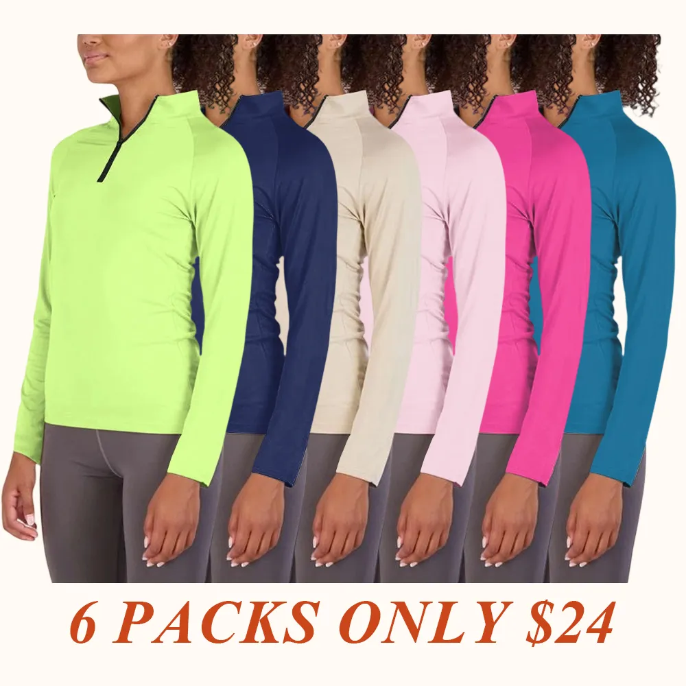 Womens Dry-Fit Long Sleeve Quarter Zip & Full Zip Up Hoodie Workout Jacket (Available in Plus)