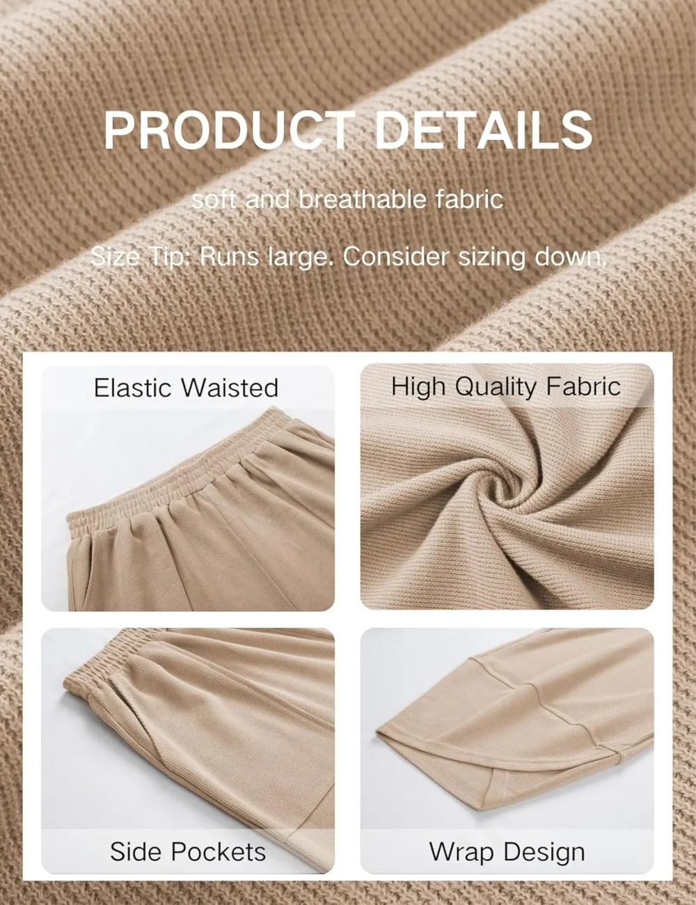 Women's Wide Leg Harem Pants Casual Palazzo Pants with Pockets High Waist Relaxed Fit