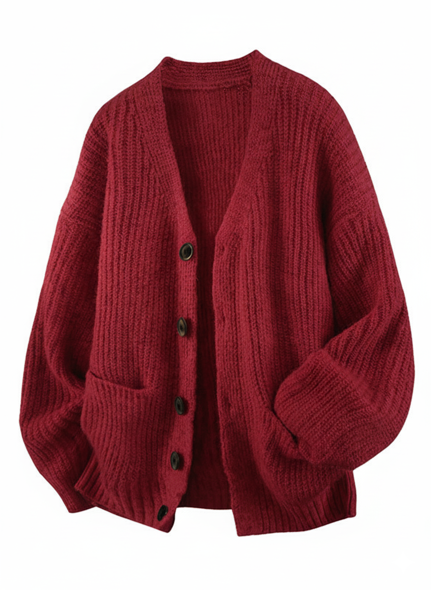 Unisex Casual Button Cashmere Warm Comfortable Sweater Jacket