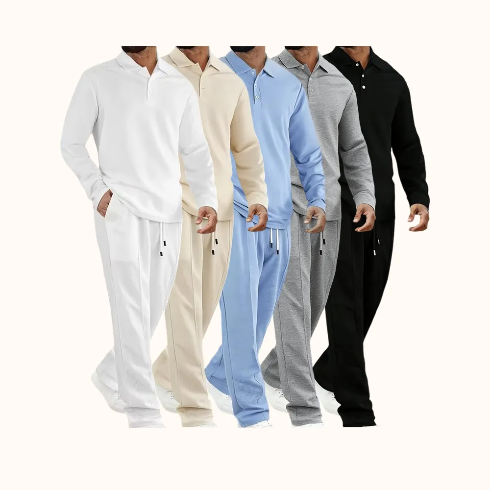 2-piece men's luxury retro suit set - Four season long sleeved jacket and pants with chest pocket