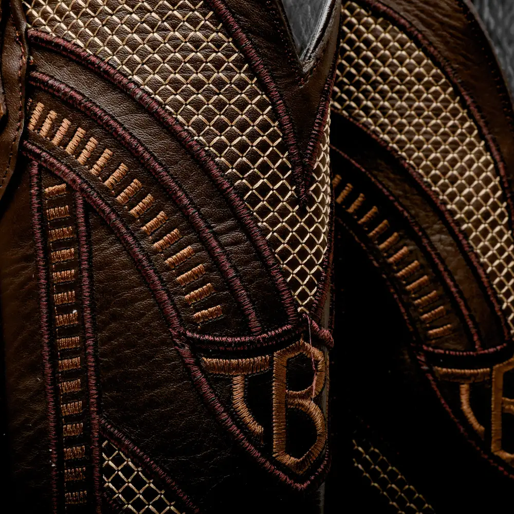 Honey Caiman Belly Leather Boots - Square Toe