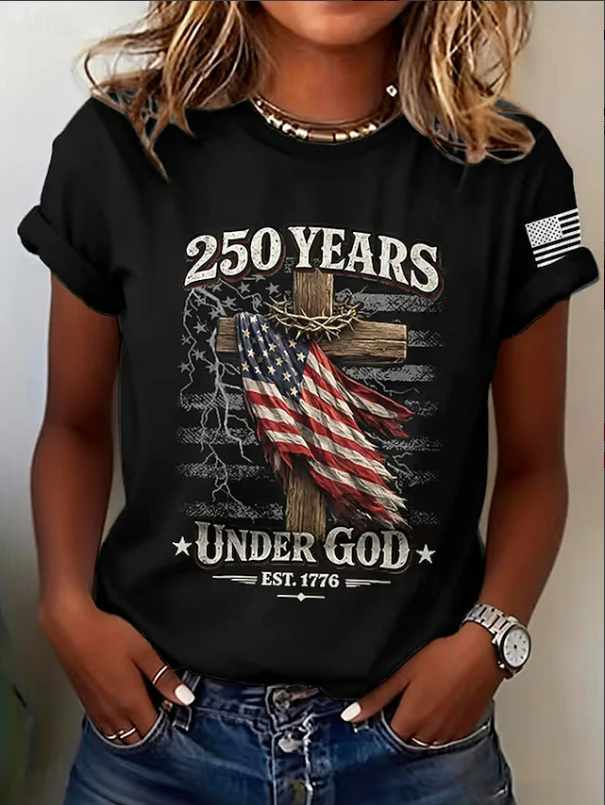 Women's Short Sleeve T-shirt Summer White Text Letters Printing Jersey Crew Neck Daily Going Out Casual Top