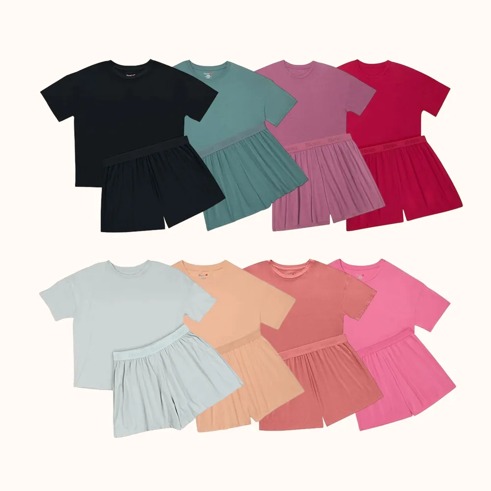 Womens 2 Piece Lounge Set, Comfywear Supersoft Boxy T-shirt & Sleep Shorts Loungewear Set