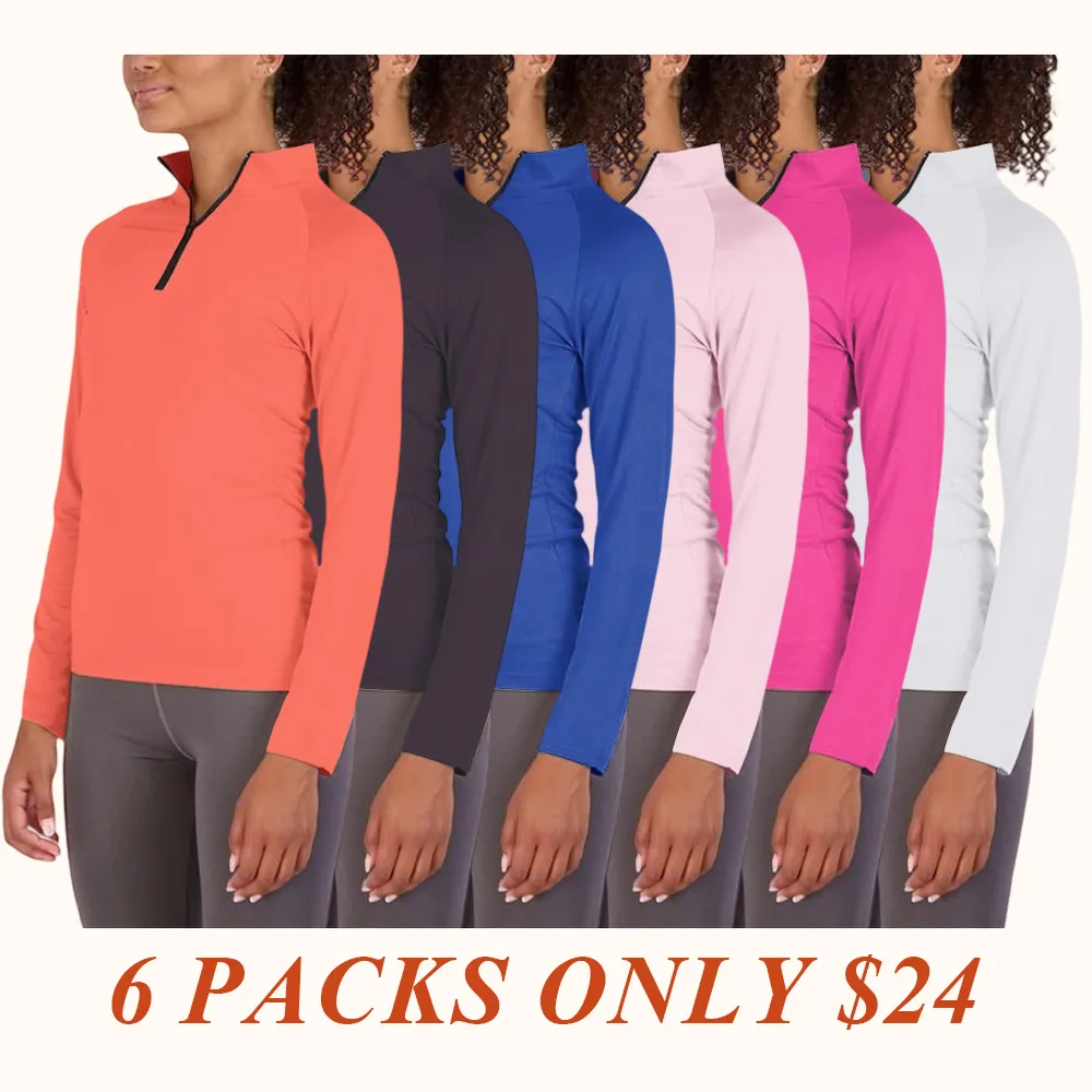 Womens Dry-Fit Long Sleeve Quarter Zip & Full Zip Up Hoodie Workout Jacket (Available in Plus)