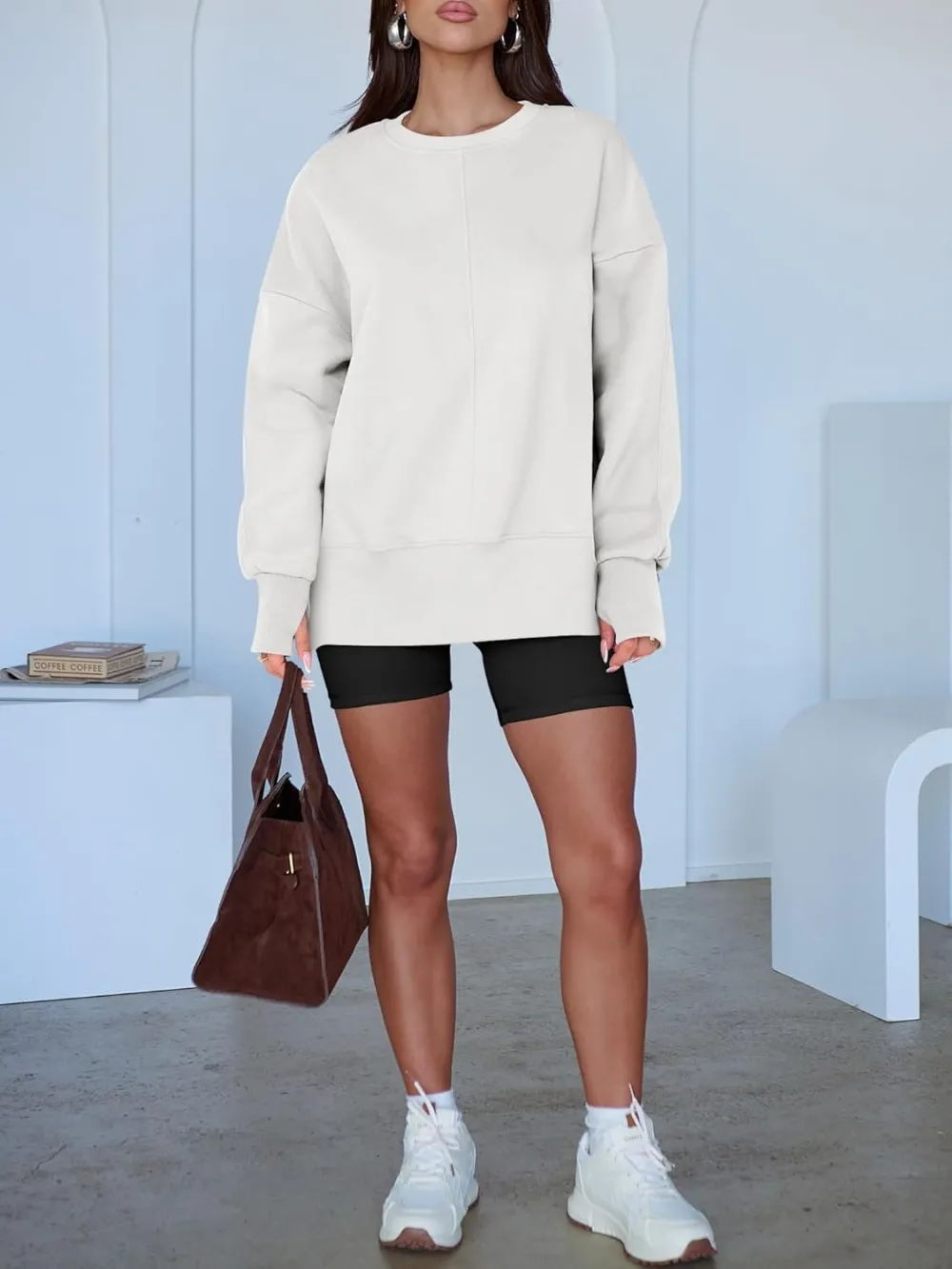 Women Oversized Sweatshirts Thumbhole Long Sleeve Hoodies Shirts