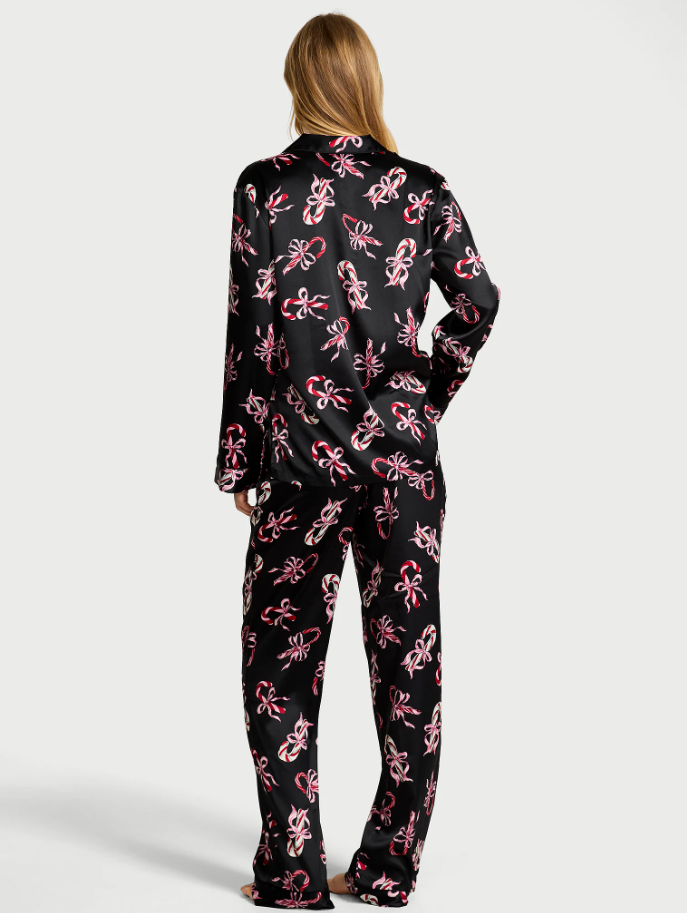 Glazed Satin Long Pajama Set