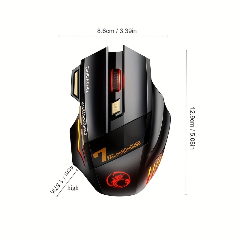 Rechargeable Wireless BT Gamer Gaming Mouse - Ergonomic, Silent, RGB Backlight, Perfect for Laptop & PC