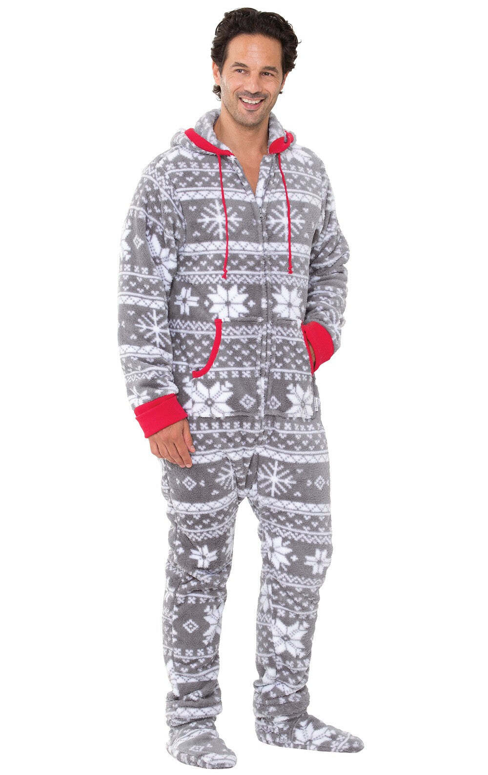 Nordic Fleece Hoodie-Footie Matching Family Pajamas