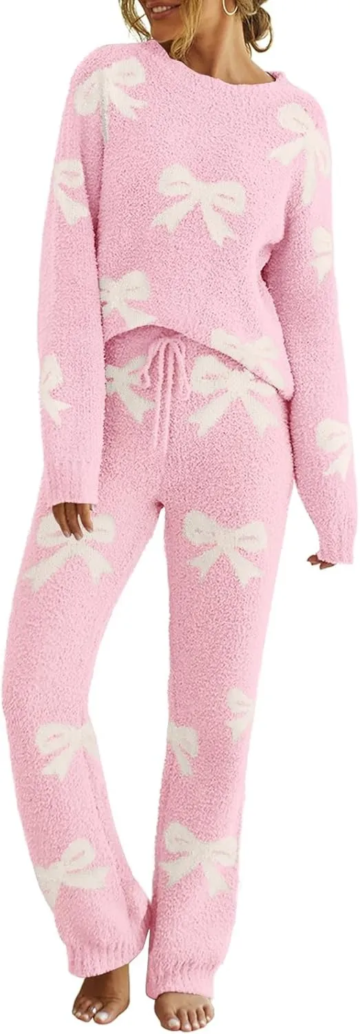 Womens Pajama Sets 2025 Fall Lounge Sweater Set