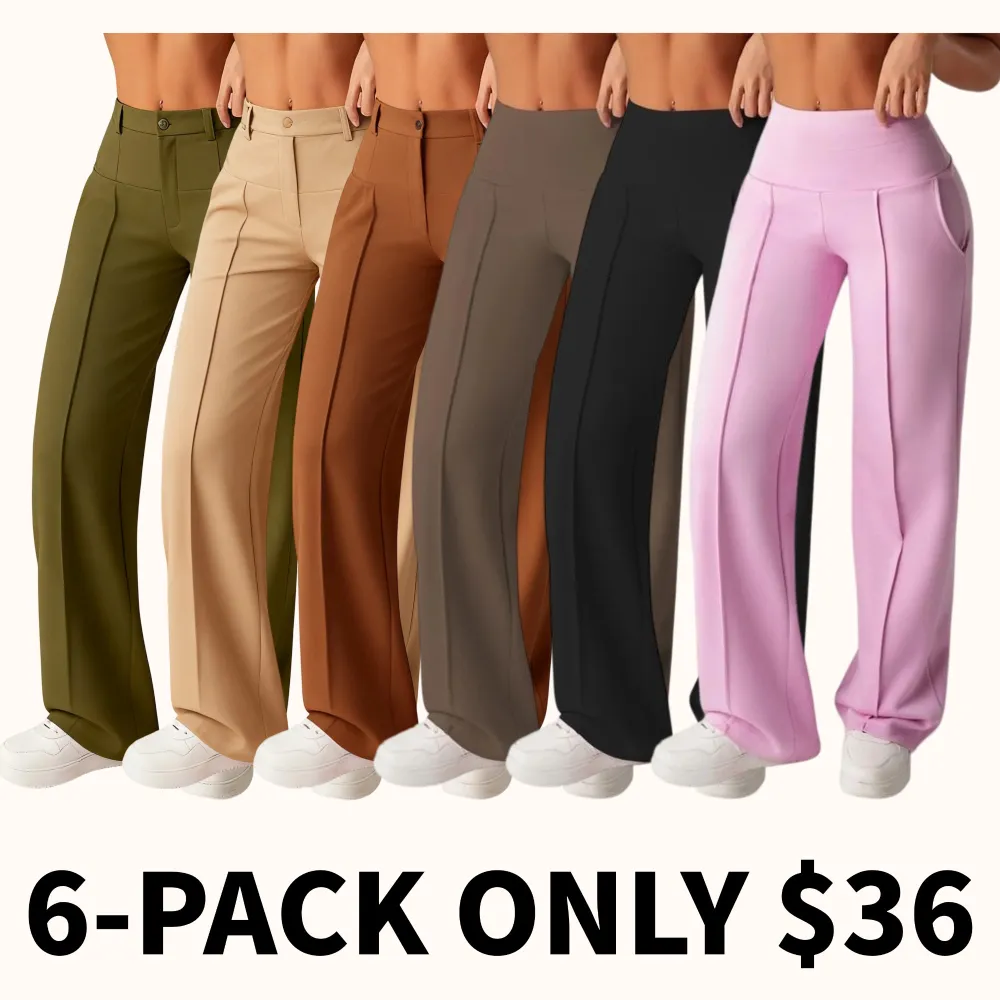 Women's solid color loose straight leg pants