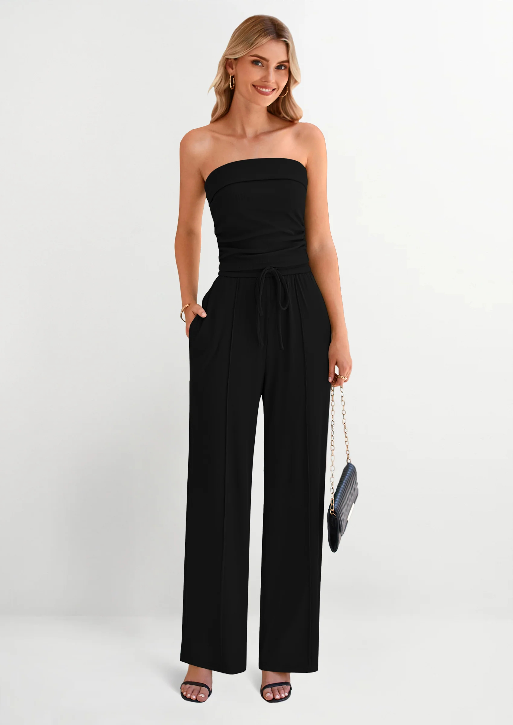 Women's Summer 2 Piece Outfits Sleeveless Crop Top Sweatpants