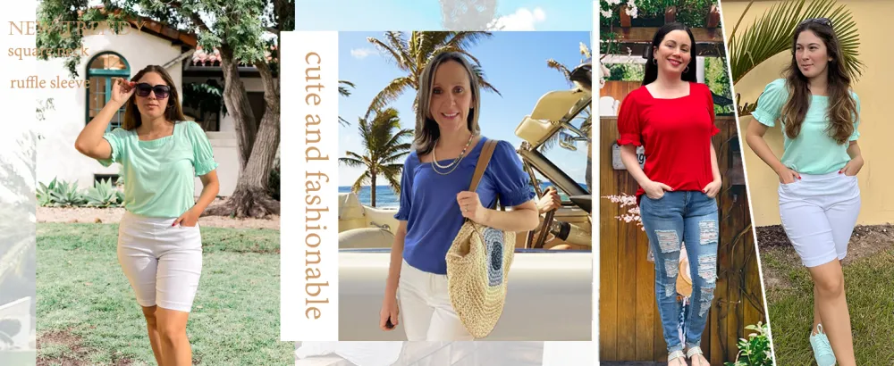 Square Neck T Shirts for Women