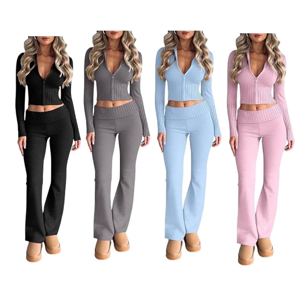 🔥6-Pack Women's Zipper Knitted Hoodie Set(All Colors)