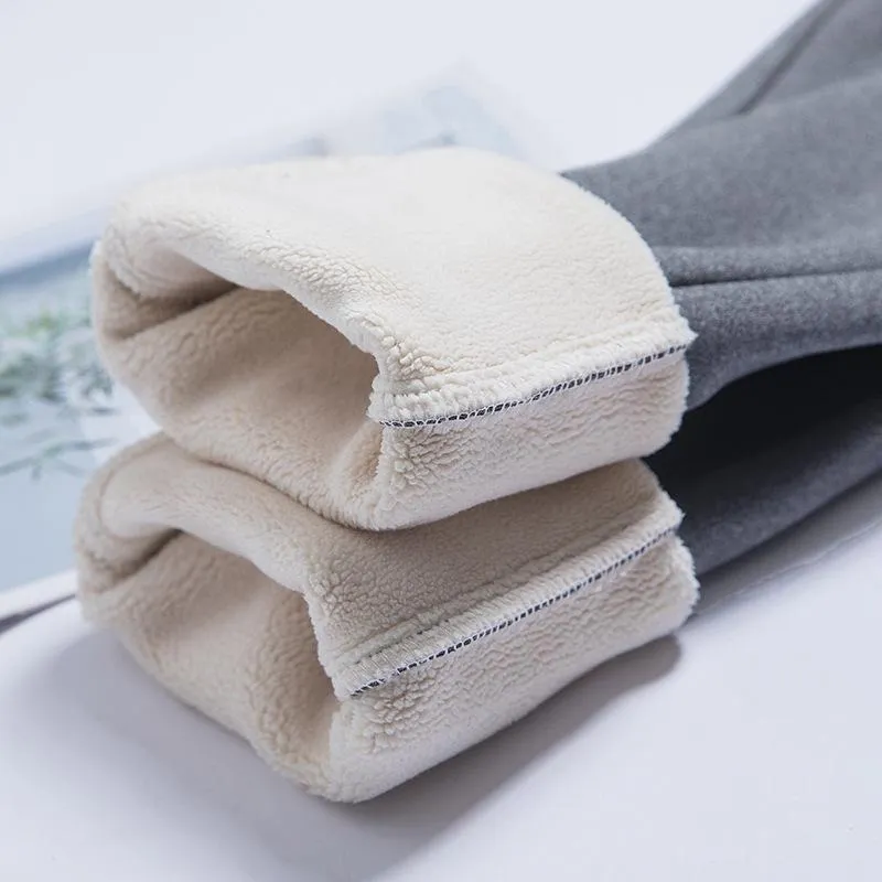 Women's solid casual plush leggings