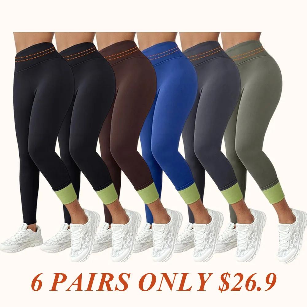 Women‘s Fleece Lined Active Pants Thick Soft Tummy Control Termal Warm Winter Shaping Pants
