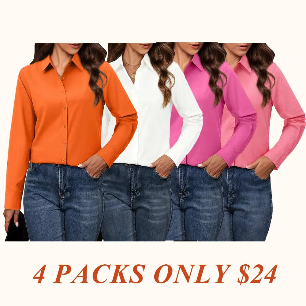 Button Down Shirts for Women Classic Fit Dress Shirt
