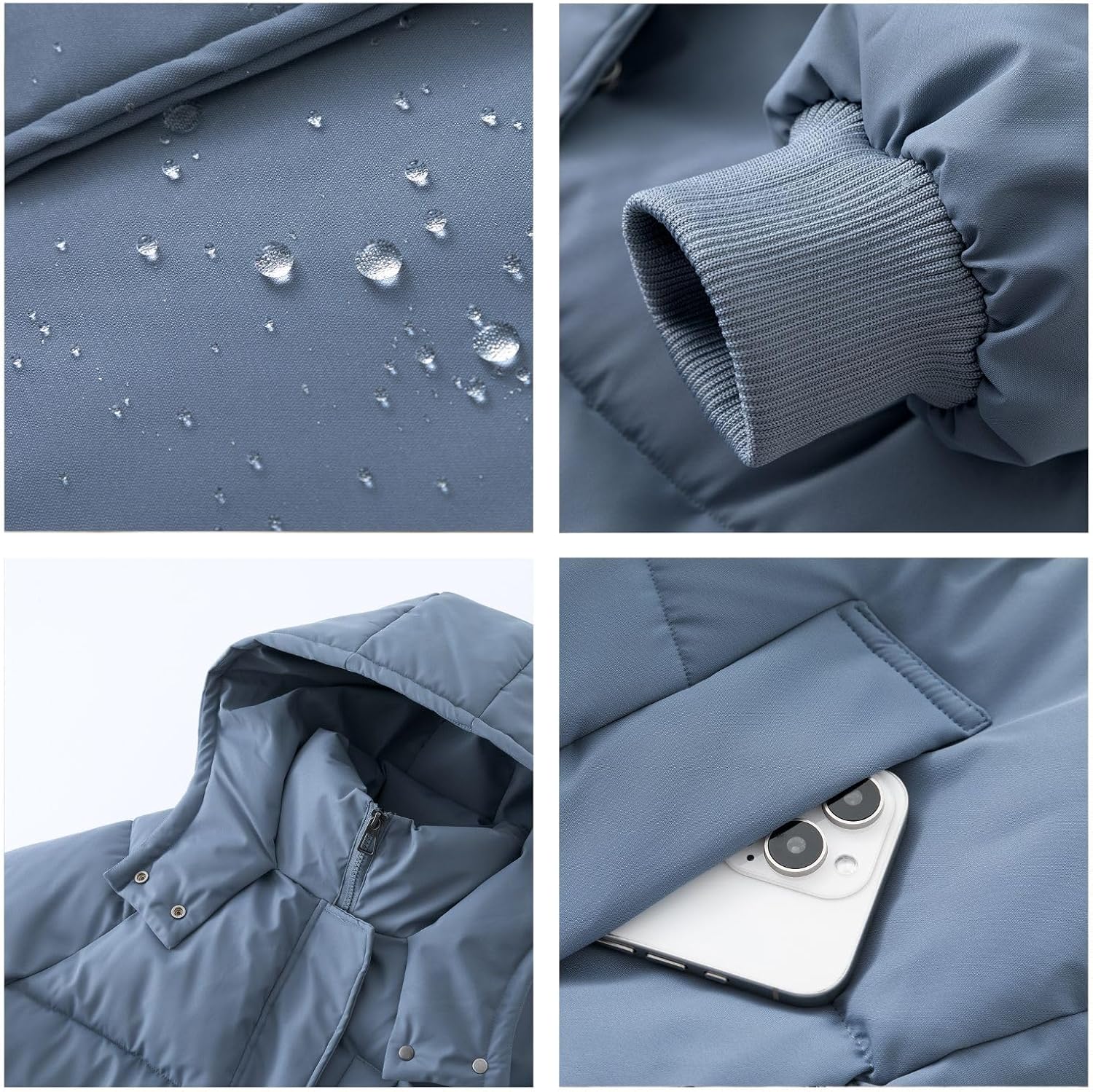 Long Puffer Jacket for Women,2024 Thickened Winter Coat Hooded with Deep Pockets, Ladies Warm Winter Jacket