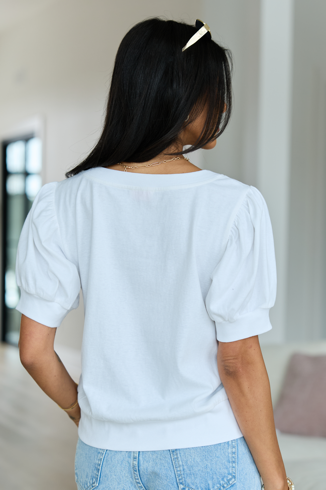 Kennedy White Puff Sleeve Top