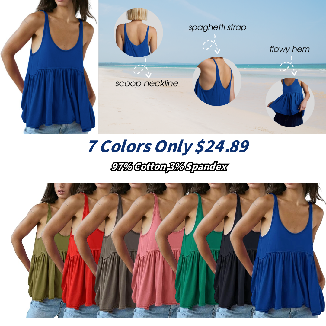 ✨2026 Hot Sale✨Women's Summer Flowy Tank Tops