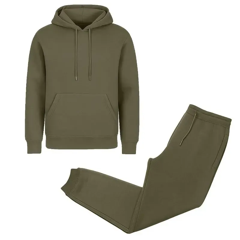 Men’s Fleece-Lined Pullover Hoodie & Jogger Sweatpants Set