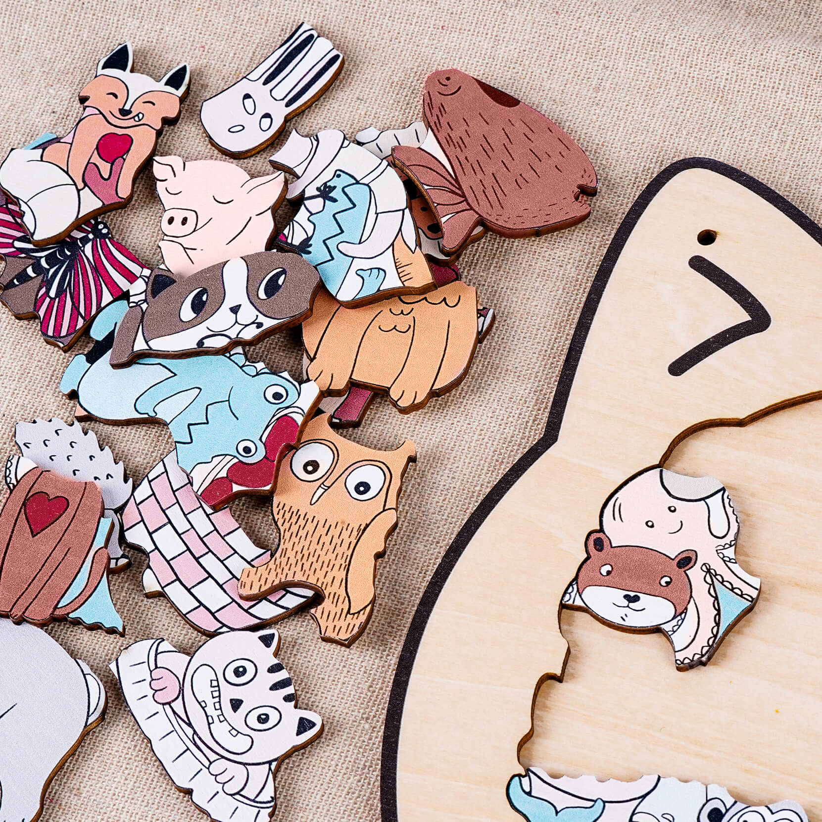 Cute Animal Shaped Wooden Puzzle for Baby
