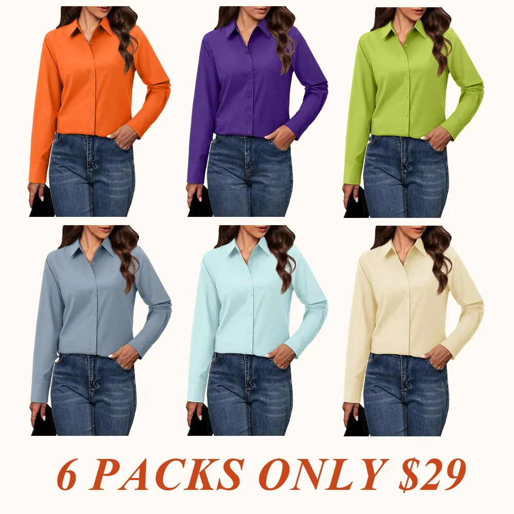 Button Down Shirts for Women Classic Fit Dress Shirt