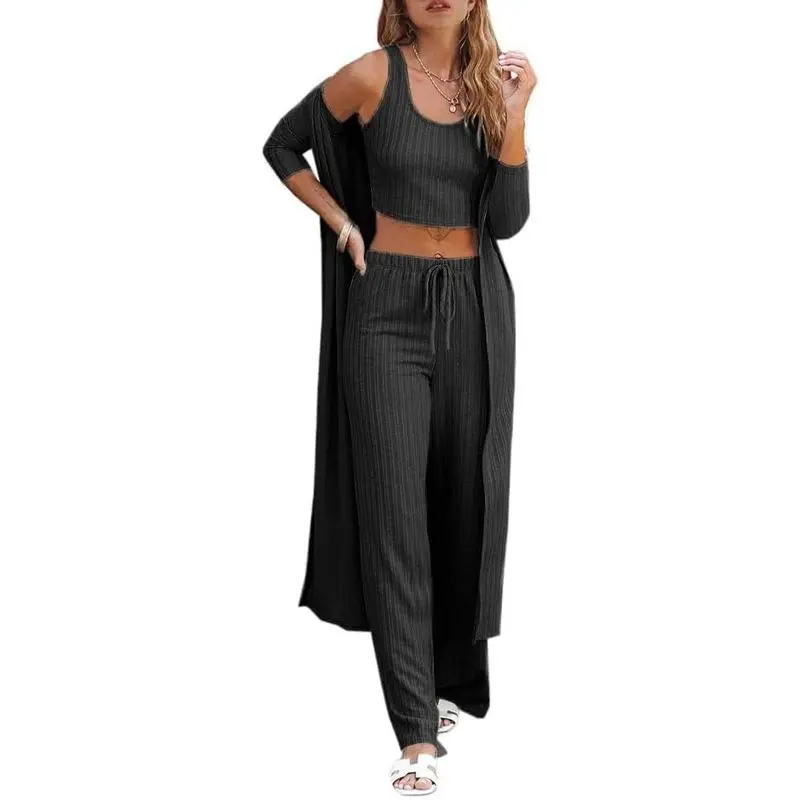 Women’s 3-Piece Loungewear Set with Cardigan
