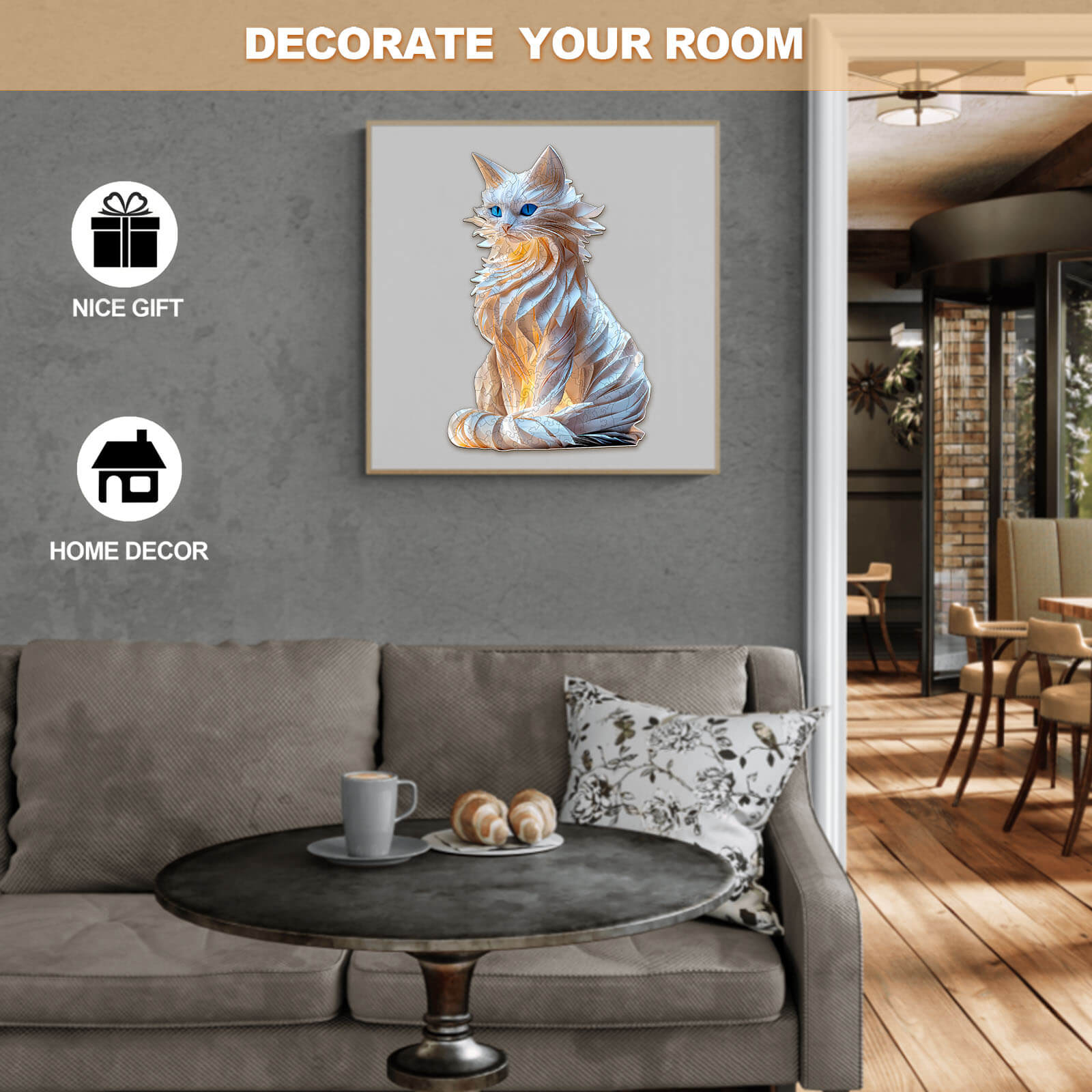 Noble cat Wooden Jigsaw Puzzle