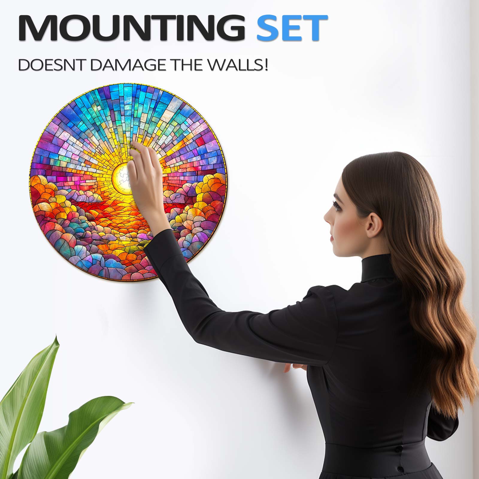 Stained Glass Rainbow Wooden Jigsaw Puzzle