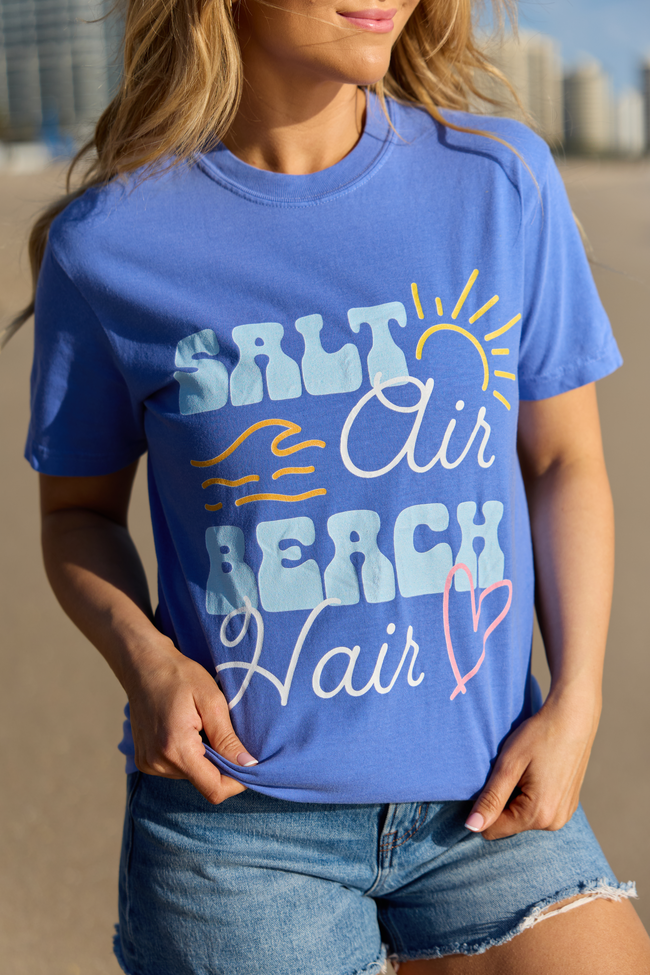 Salt Air Beach Hair Blue Graphic Tee