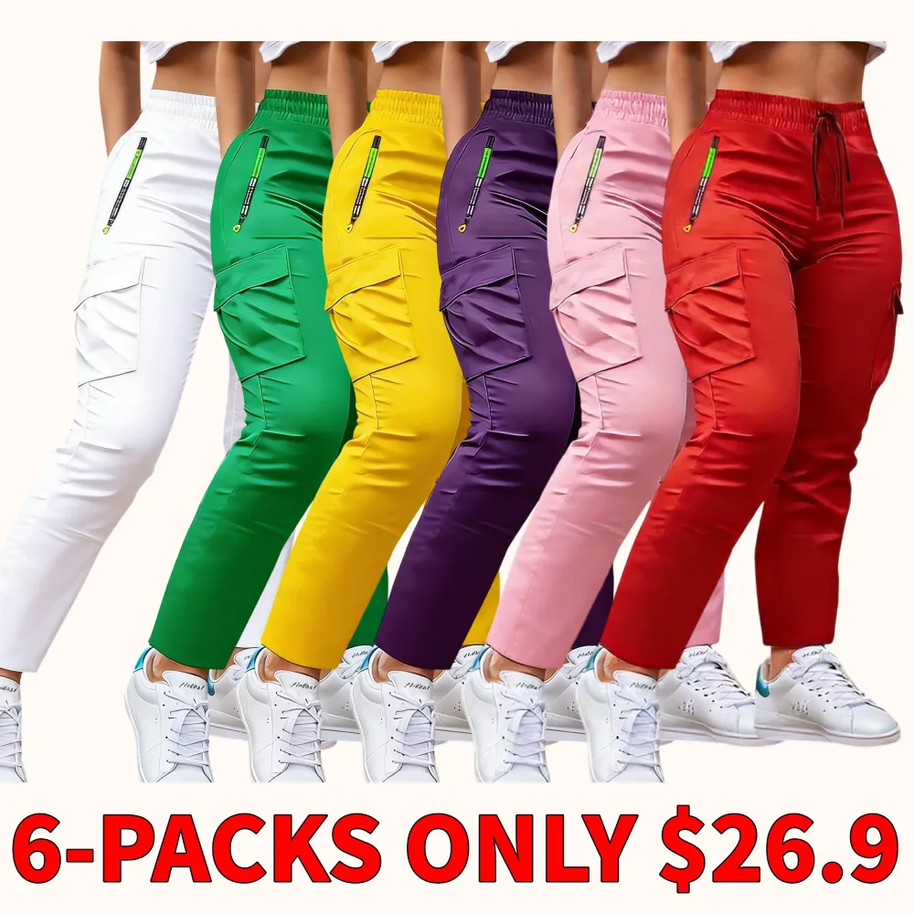 Women's durable work pants with multiple zippered pockets