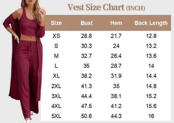 Women’s 3-Piece Loungewear Set with Cardigan