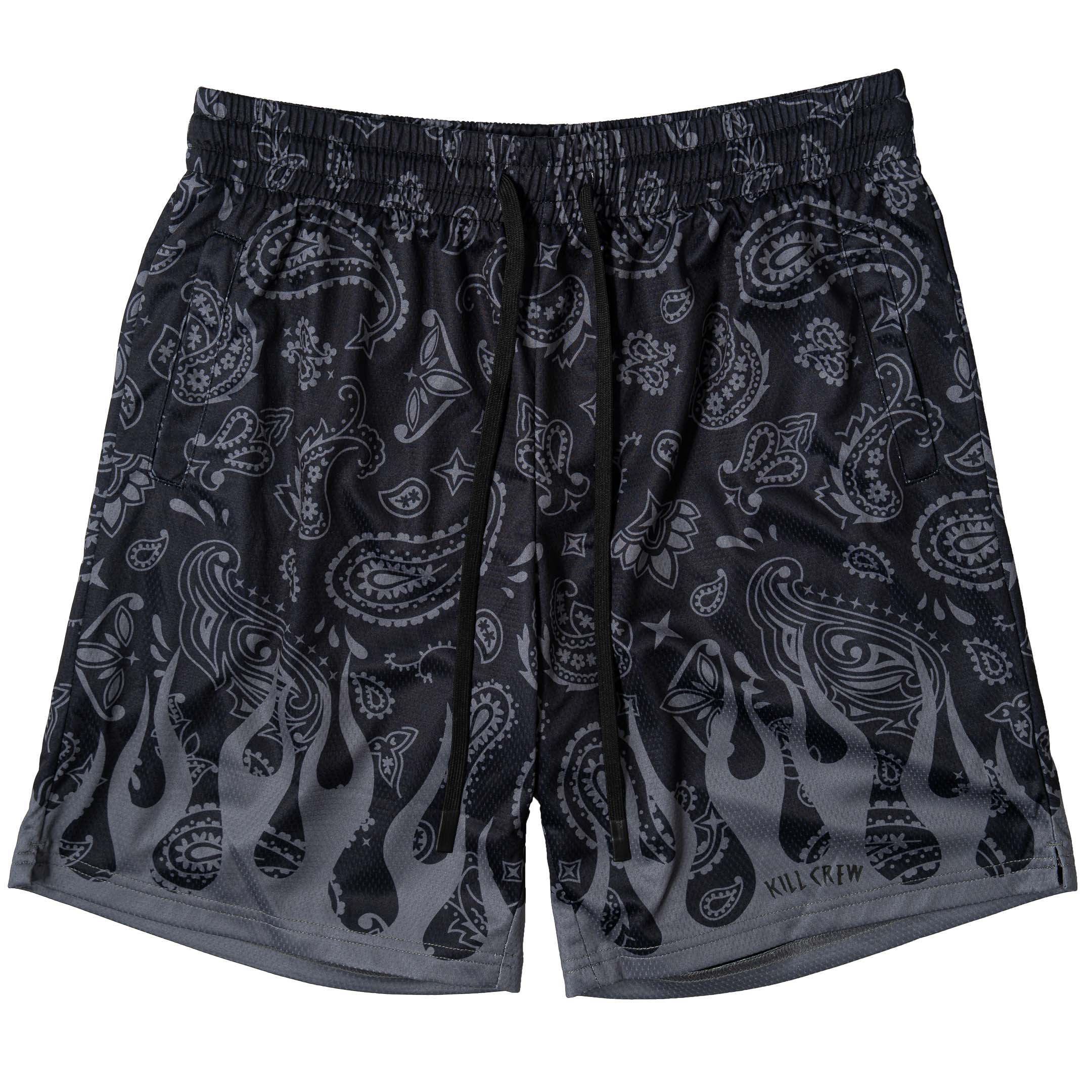 RELAXED CUT SHORTS BANDANA FLAME - BLACKOUT