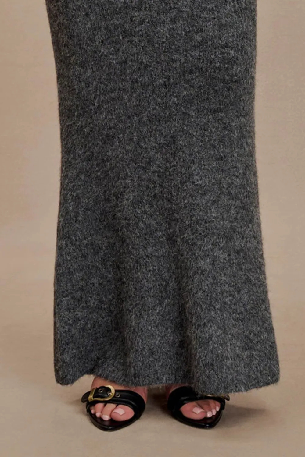 Knit Maxi Skirt With Overlay