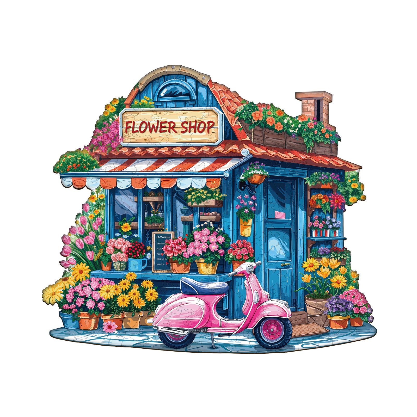 Floral Lane  Wooden Jigsaw Puzzle