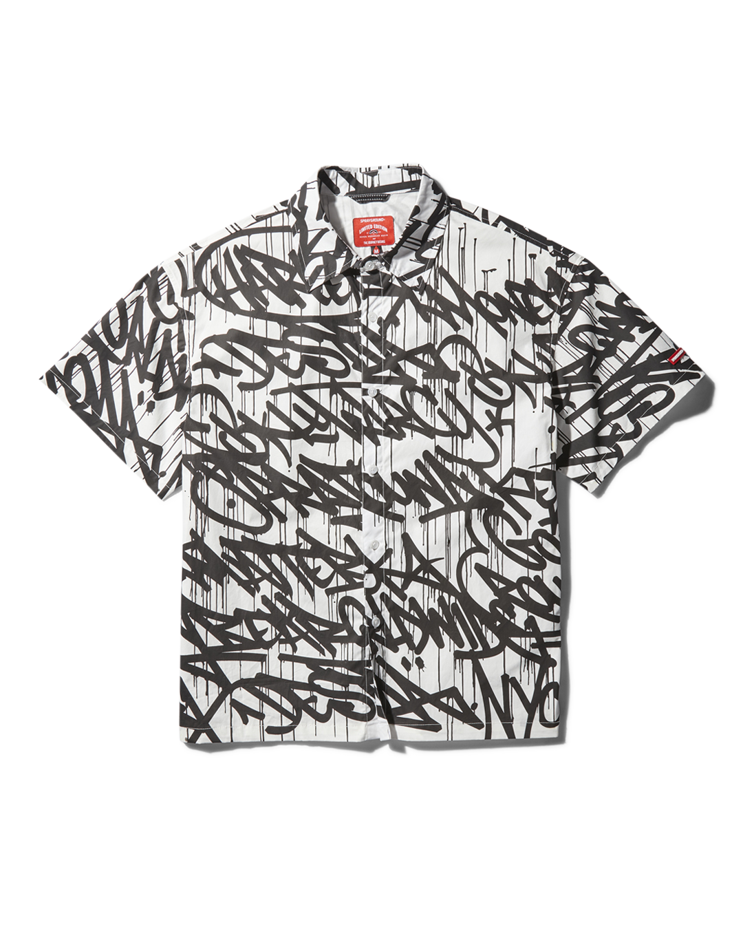 GRAFFITI SHORT SLEEVE BUTTON FRONT SHIRT