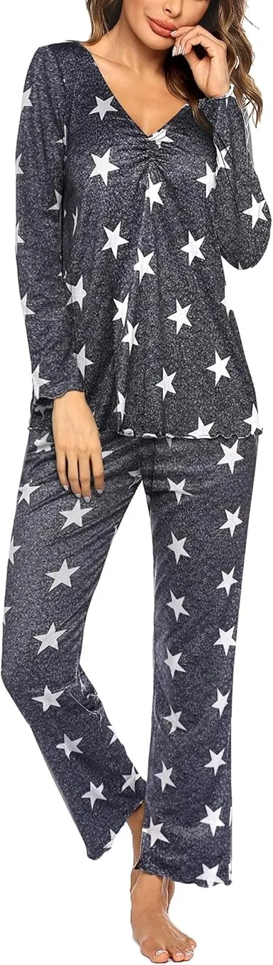 Womens Pajama Sets 2 Piece Lounge Set Fall Winter Pajamas