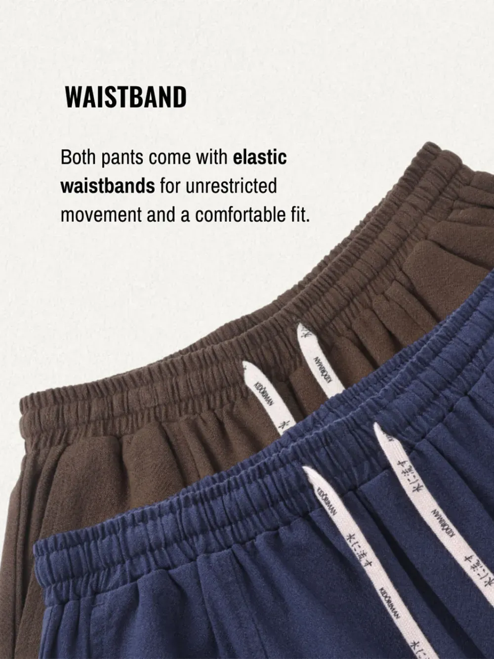 Contrast Color Drawstring Knitted Pencil Pants