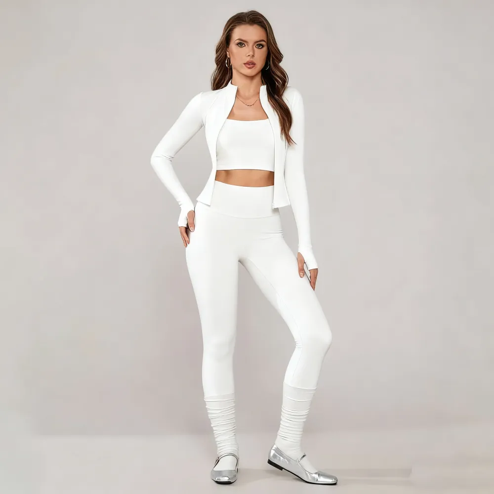 Women's 3-Piece Activewear Set with Stretchy