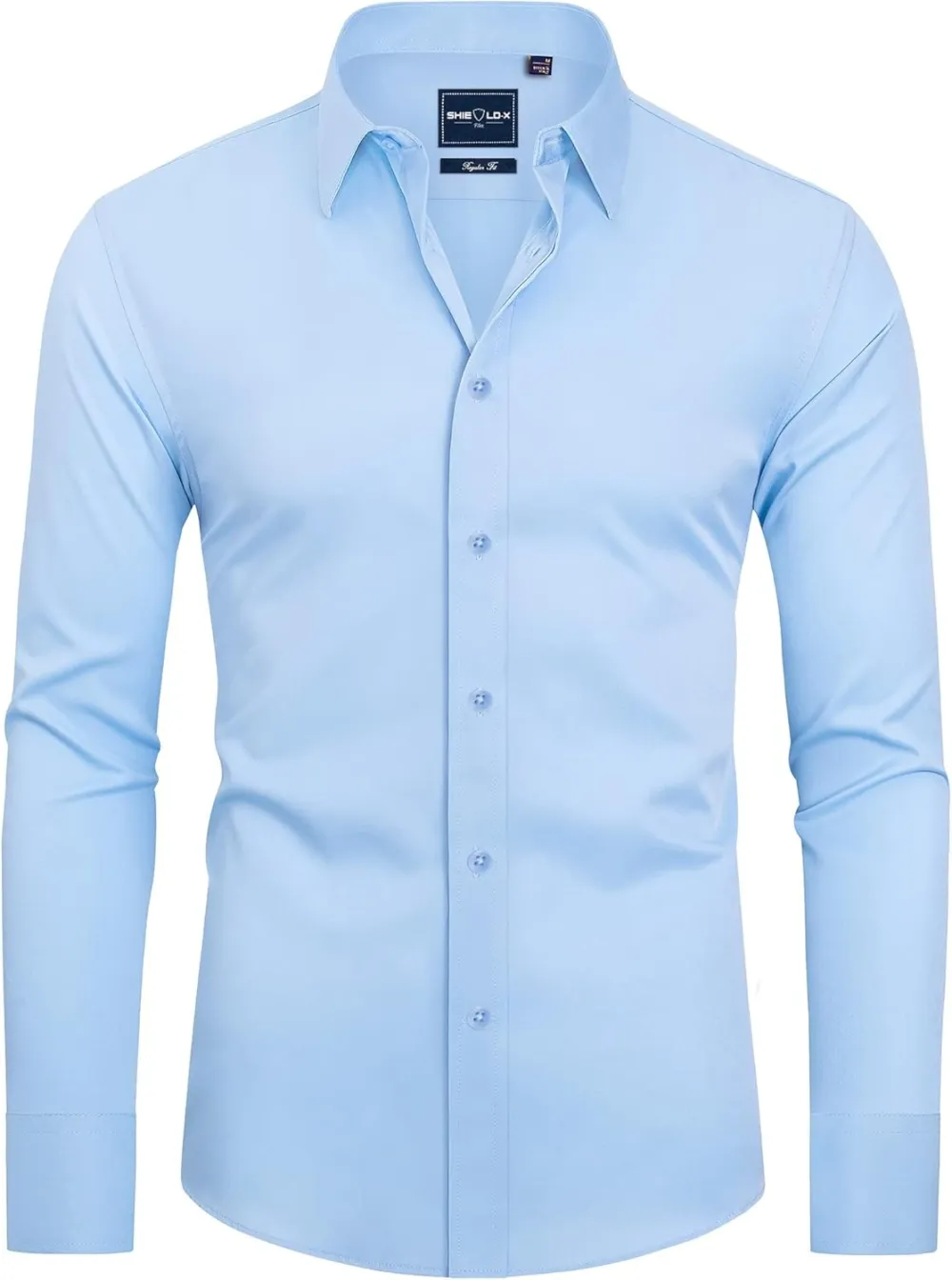 Stain Sheild Dress Shirts for Men Slim Fit Mens Dress Shirts Long Sleeve Button Down Shirt Men Shirts