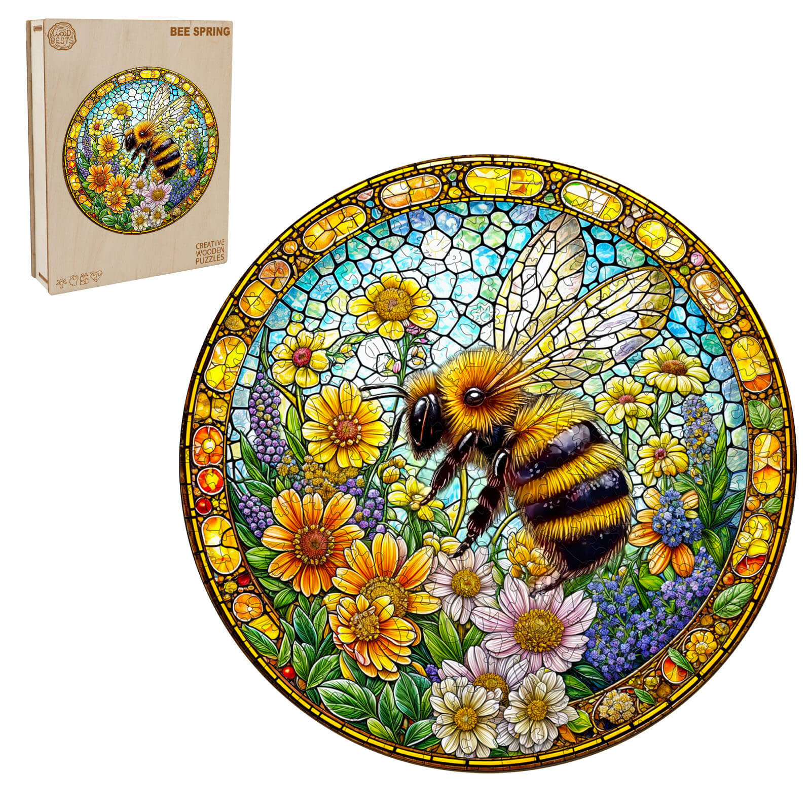 Bee spring Wooden Jigsaw Puzzle