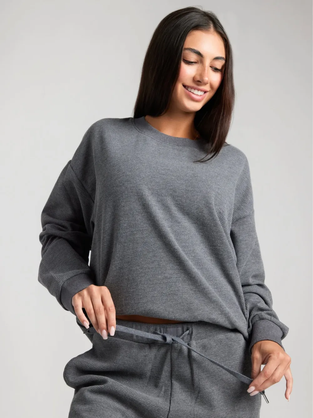 Waffle Lounge Long Sleeve Lounge Set