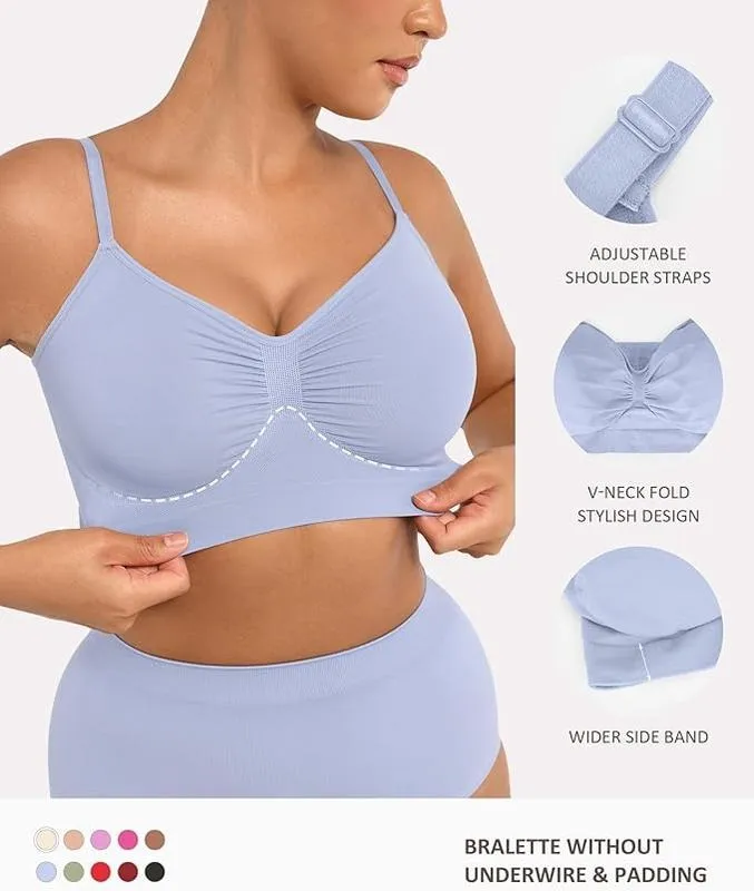 Women's Wireless Bra Comfort Bralettes No Underwire Unlined Cami Bra Seamless Tshirt Bras Sports Bra