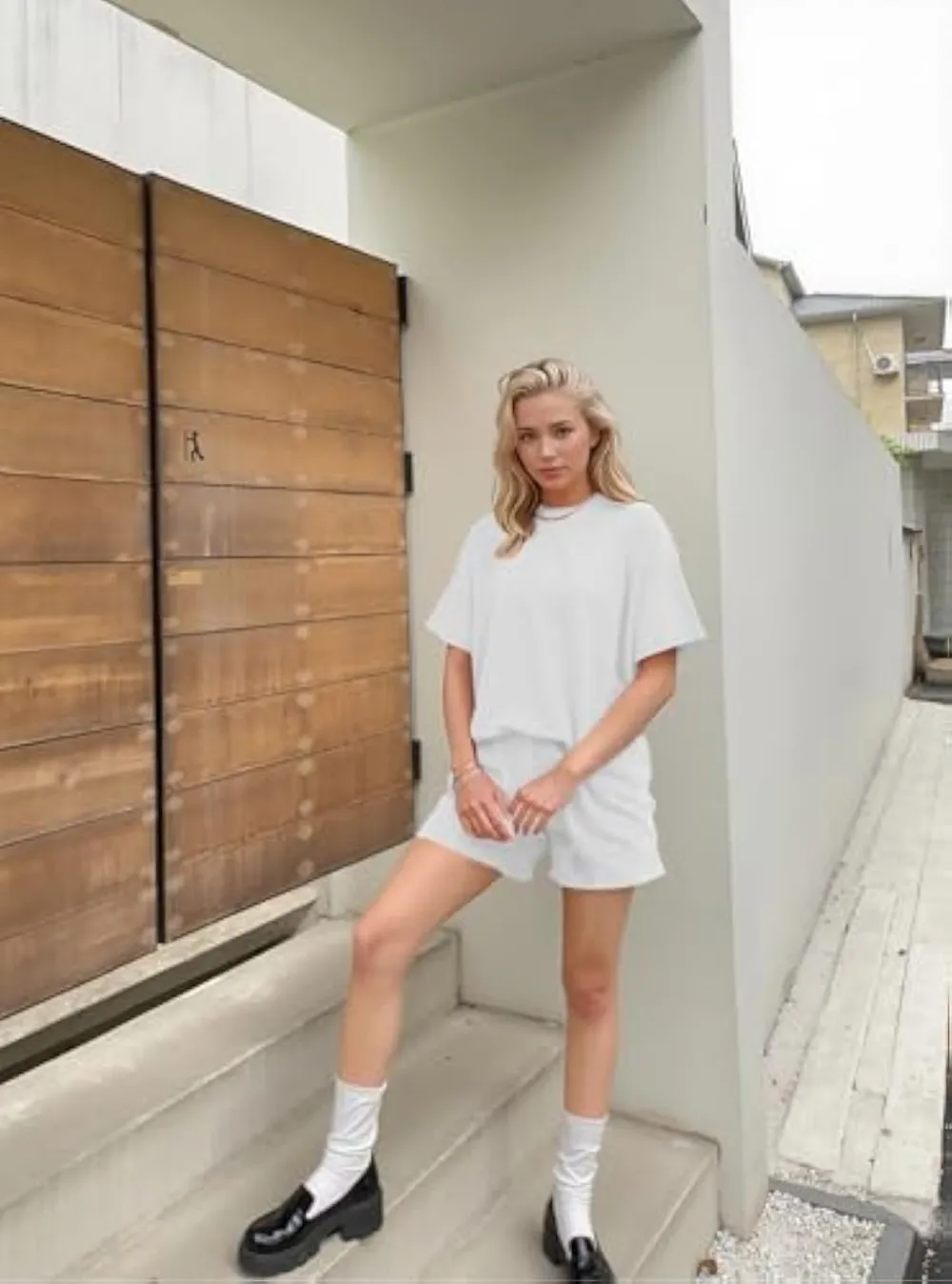 Women's Textured Knit Shorts Outfit(Under $3 a set!)